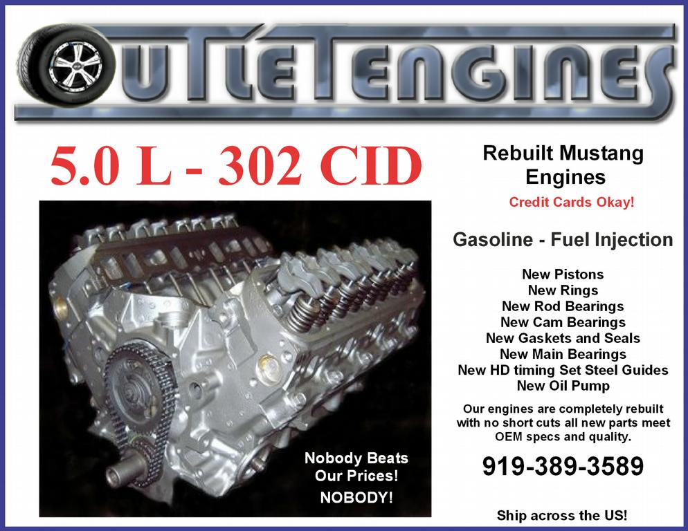 FORD 302 5.O L MUSTANG REBUILT ENGINE MEMPHIS TN CARY RALEIGH NC MOTOR AUTO HIGH PERFORMANCE